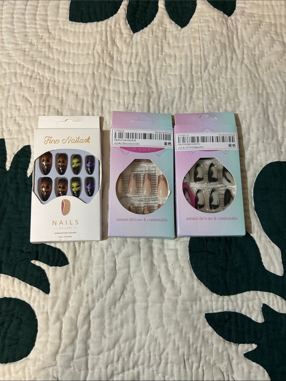 Jack-o-lantern , Minimalist and Smokey press on nails 💅(Set Of 3)